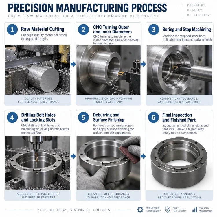 Precision CNC Machined Annular Bearing Housing